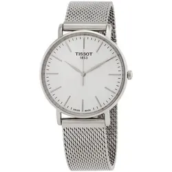Tissot TISSOT EVERYTIME T143.410.11.011.00 Herrenarmbanduhr - Elegante Herrenarmbanduhr aus Edelstahl mit Saphirglas, ideal für jeden Anlass und bietet präzise Zeitangabe mit Stunden, Minuten und Sekunden.