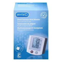 alvita® Handgelenk-Blutdruckmessgerät - Blutdruckmessgerät für Handgelenke, große Displayanzeige, einfache Ein-Knopf-Bedienung und 90 Speicherplätze für präzise Messungen auch unterwegs.