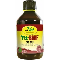 Fit-BARF Öl D3 500 ml - Tiergesundheit: Ergänzungsfuttermittel für Hunde und Katzen, reich an essentiellen Fettsäuren und Vitamin D3 für starke Knochen und ein gesundes Immunsystem.