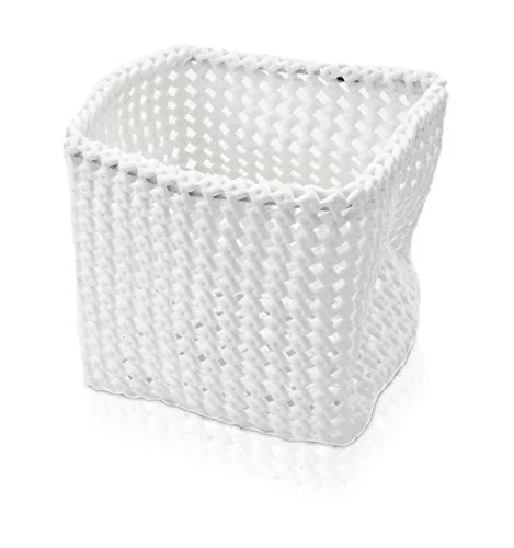 möve Tube Quadratischer Korb 15 x 15 x15 cm aus formbarem Kunststoff, off white