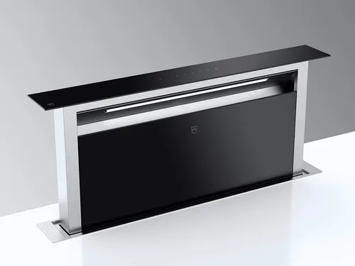 V-ZUG DSTS9g Tischlüfter Glas Schwarz - Hochleistungs-Dunstabzug - Dunstabzugshaube mit 10 Jahren Herstellergarantie, 90 cm breit und einer starken Luftleistung von 670 m³/h bei nur 69 dB(A) - ideal für moderne Küchen.