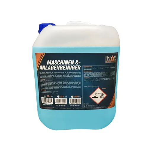 Inox Maschinen- & Anlagenreiniger MS 10 L - Kommerzielle Allzweckreiniger, starker Reiniger für Öl, Fett und Ruß, hochkonzentriert und wirtschaftlich, ideal für Sprüh- oder Hochdruckreinigung ohne schädliche Chemikalien.