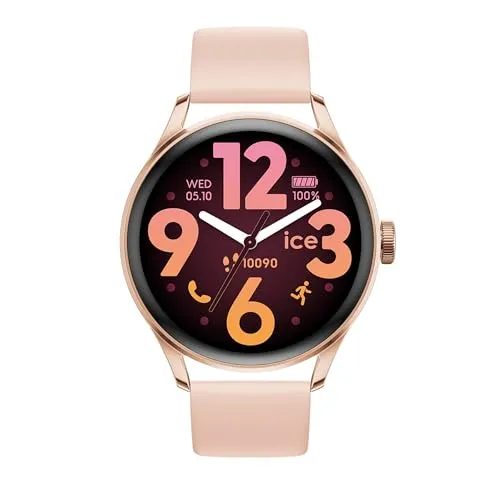 Ice-Watch 025103 Smartwatch ICE Smart 3.0 Rund Roségoldfarben/Beige - Smartwatch mit AMOLED Display, GPS und umfangreichen Gesundheitsfunktionen. Ideal für Sport und Alltag, wasserdicht nach IP68 und kompatibel mit iOS und Android.