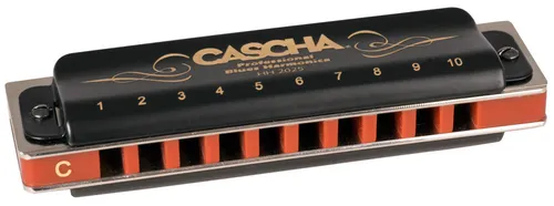Cascha Professional Blues Mundharmonika in C-Dur - Diatonische Mundharmonika mit Etui und Pflegetuch, ideal für Anfänger und Fortgeschrittene, perfekter Klang für Bluesliebhaber.