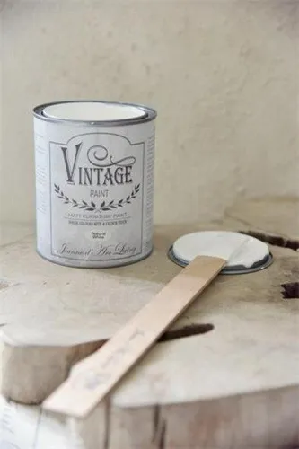 Vintage Paint Kreidefarbe JDL Natural White 700ml inkl. Holzspatel - Umweltfreundliche Kreidefarbe mit hoher Deckkraft, ideal für Möbel und Wände. Geruchsarm und schnell trocknend, perfekt für kreative Projekte drinnen und draußen.