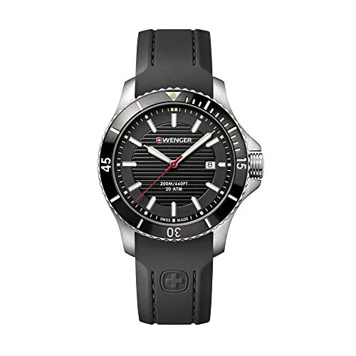 WENGER seaforce Herren Uhr analog Quarzwerk mit Silikon Armband 01.0641.117