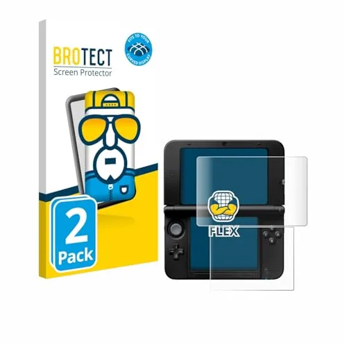 BROTECT 2 Stück Full-Cover Schutzfolie für Nintendo 3DS XL SPM7800 Full-Screen Displayschutz-Folie [3D Curved, Anti-Fingerprint, Kristall-Klar]