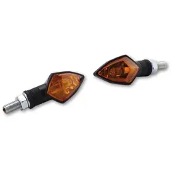 HIGHSIDER Smart Rock Bulb Mini Blinker Körper Schwarz / Linse Orange (Paar), Vorne & Hinten, schwarz
