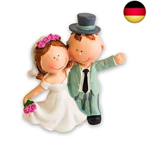 Brautpaar 9 cm - Hochzeitsdeko - Weihnachtskrippen - Charmantes Brautpaar aus Polyresin, ideal zur Verzierung von Hochzeitstorten oder als Tischschmuck für Ihre Feier.