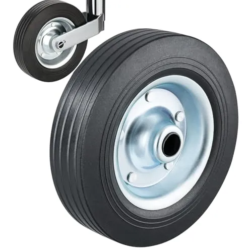 RheinParts Ersatzrad für Stützrad 200x50mm Vollgummireifen auf Stahlfelge für PKW-Anhänger & Wohnwagen Stützlast 150 kg Robustes Stützrad-Ersatzteil