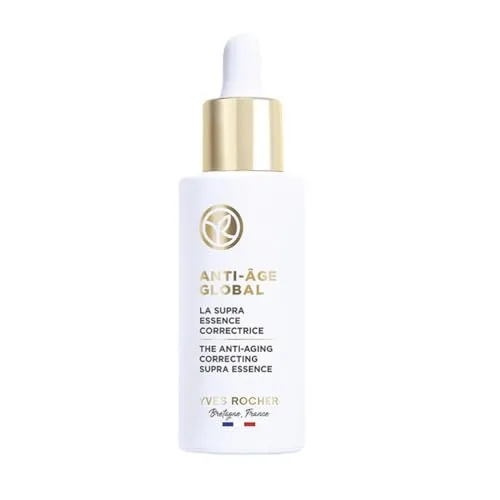 Yves Rocher ANTI-AGE GLOBAL - Supra Essence Korrigierendes Serum - Serum für die Augen mit pflanzlichem Knospen-Nektar, das Falten mindert und die Haut sichtbar regeneriert – für einen strahlenden Teint über Nacht.