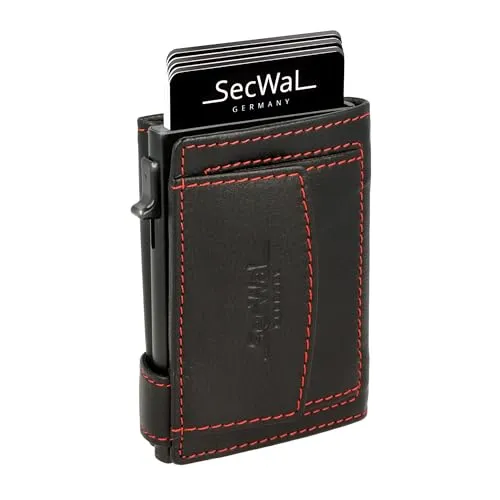 SecWal Geldbörse mit RFID Schutz - Slim Wallet für Damen und Herren - Praktische und platzsparende Geldbörse mit RFID-Schutz, bietet Stauraum für bis zu 6 Karten und ein separates Münzfach. Ideal für jede Hosen- oder Handtasche.