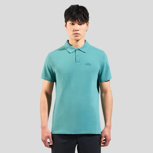 Odlo Wander- und Freizeit Polo Essential Solid - arcticblau Herren - Poloshirt aus 50% recyceltem Polyester und 50% Baumwolle, ideal für Sommerwanderungen und Freizeitaktivitäten. Bequeme Passform und verbesserter Komfort für vielseitigen Einsatz.