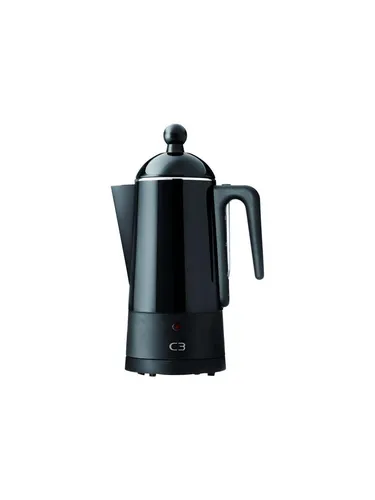 C3 Design Eco Elektrischer Perkolator - Schwarz - Kaffeezubereitung mit 6 Tassen Kapazität, umweltfreundlich und stilvolles Design für perfekten Kaffeegenuss.