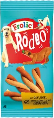 Frolic Rodeo Twistos mit Geflügel 105g - 18er Pack für Hunde - Kausnacks & Leckerlis, leckere Soft Snacks mit Huhn für erwachsene Hunde, ideal für Belohnungen und Beschäftigung.