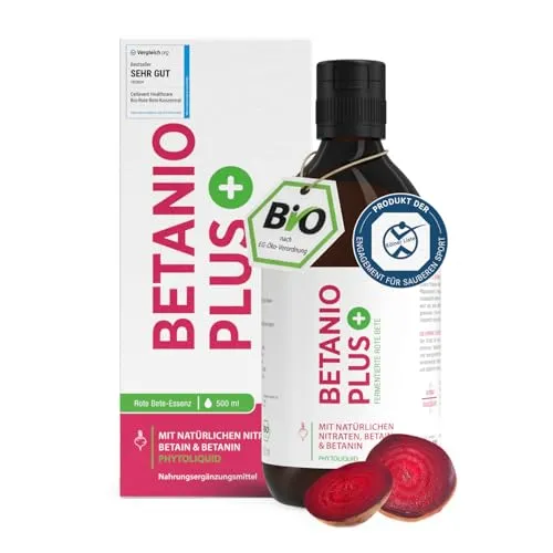 BETANIO PLUS Bio Rote Beete Konzentrat 500 ml - Arzneimittel - 100% bio, reich an Nährstoffen und ideal zur Unterstützung der Gesundheit.