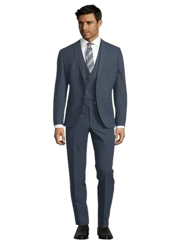 Steffen Klein Herren Business Anzug 3-teilig mit Weste - Dreiteiliger Slim Fit Anzug mit komfortabler Passform, edler Stoff und regulierbarer Weste. Perfekt für jeden Anlass, ob mit oder ohne Sakko.