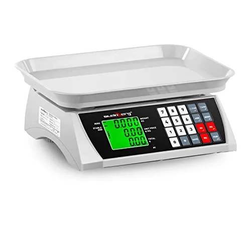 Steinberg Systems Kontrollwaage Digitalwaage - Industriewaage mit präziser 1 g Genauigkeit und 6 Funktionen, ideal für professionelle Anwendungen. Kompakte Maße von 28,8 x 21,8 cm und bis zu 30 kg Wiegebereich.