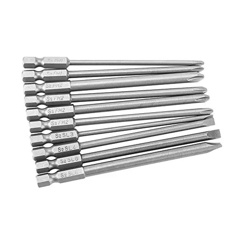 stücke Phillips Und Flachkopf, Zubehör für Elektrowerkzeuge Schraubendreher Schraubendreher Bits Set S2 Stahl Magnetic Hex Schaft PH1 PH2 Slot Schraubendreher Bits Set 1/4 inch 100mm 10