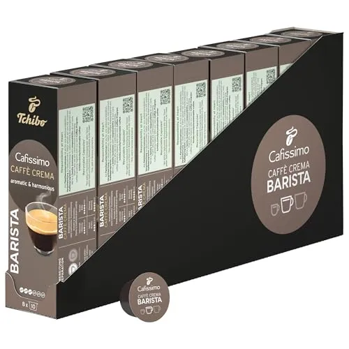 Tchibo Cafissimo Vorratsbox Caffè Crema Barista, 80 Kapseln - Kaffee-Kapseln für Cafissimo, vegan und perfekt für Liebhaber von intensivem Caffè Crema Geschmack.