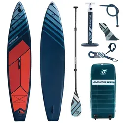 Gladiator PRO 12'6 Touring SUP Board 2026 - Aufblasbares Komplettset in Rot - Ideal für lange Touren: Das Gladiator PRO 12'6 Touring SUP Board bietet hohe Stabilität und ein komplettes Set inklusive Carbon-Paddel und Rollrucksack. Perfekt für entspannte Ausflüge auf Seen und ruhigen Flüssen.