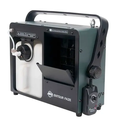 ADJ Entour Faze Dunstnebelmaschine - DMX Fazer mit 450 Watt, Rapid Heater Technologie für schnelle Einsatzbereitschaft in 45 Sekunden, ideal für Events und Bühnenaufführungen.