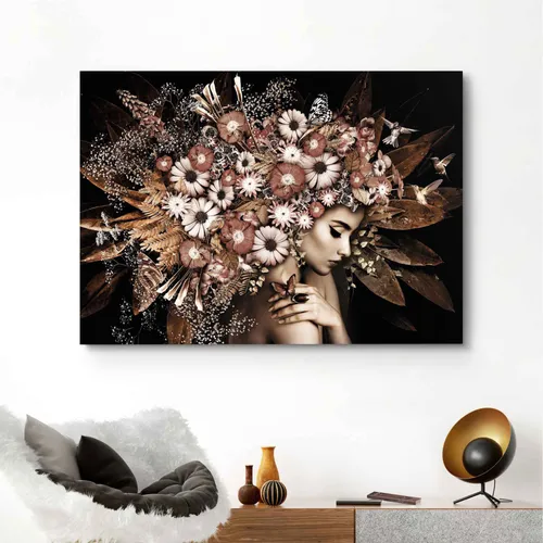 Reinders! Deco-Panel Blumenreichtum Frau - Schmetterling - Strauß - Romantik - Kunstdrucke mit romantischem Blumenmotiv, rechteckig und aus hochwertigem MDF für ein stilvolles Ambiente in Ihrem Zuhause.