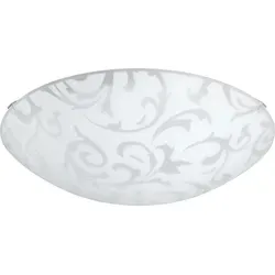 SCALEA 1 Wand- / Deckenleuchte - Elegante Beleuchtung - Lampen für jeden Wohnraum. Die SCALEA 1 überzeugt mit einem zeitlosen Design, einer weißen Glas-Abdeckung und floralen Dekor-Elementen. Ideal für Küche, Wohnzimmer, Schlafzimmer oder Flur. E27-Sockel.