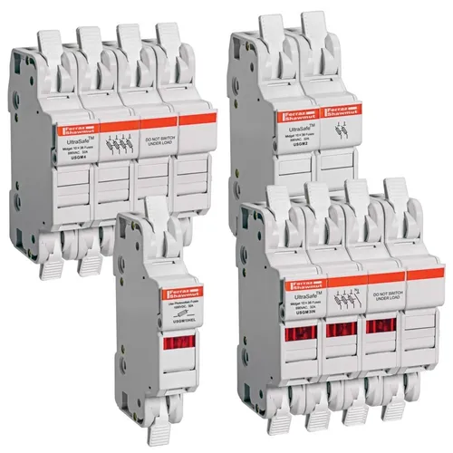 Mersen Sicherungshalter Midget USGM1I-DC24 IP65 - Leistungsschalter mit IP65 Schutzart, ideal für den Einsatz in anspruchsvollen Umgebungen und bietet optische Defektanzeige für Sicherheit.