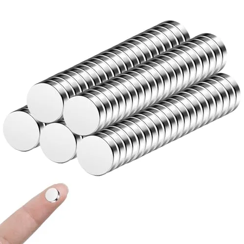 Stück | 8 x 2 mm runde extrem Starke Magnete, kleine Neodym-Kühlschrankmagnete, Mini-Magnete, für Kühlschrank, Bilder, Basteln, Karte, Whiteboard, Kalender 100