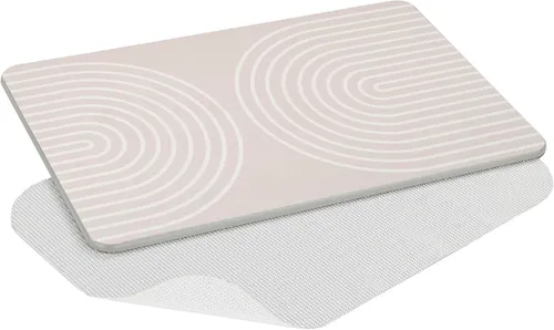 WENKO Badematte Nazca, rutschfest und schnelltrocknend - Badematte aus natürlichem Diatomit, ideal für sichere Standfestigkeit und warme Füße. Hygienisch, wasserabsorbierend und mit Anti-Rutsch-Netz für maximalen Komfort.