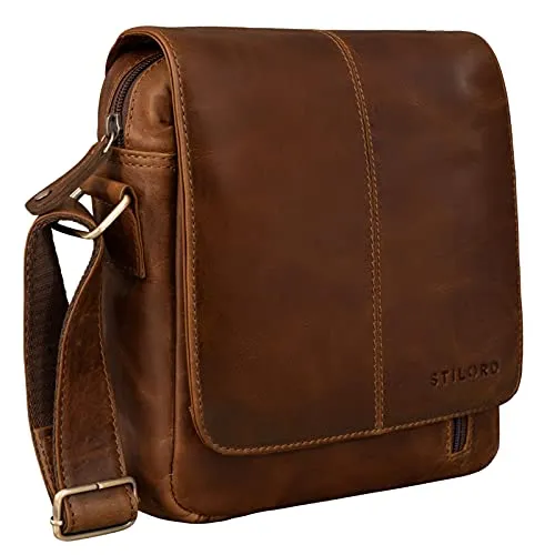 STILORD 'Matt' Ledertasche für Männer - Vintage Messenger Bag aus echtem Leder, passend für 9,7 Zoll iPads – robust, stilvoll und ideal für den Alltag.