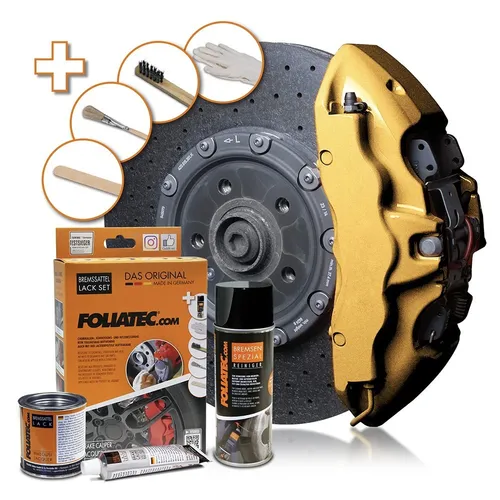 BREMSSATTEL LACKSATZ PRESTIGE GOLD METALLIC 3 KOMPONENTEN - Spraydosen, hochwertiger Bremssattellack in edlem Gold Metallic für einen attraktiven Look und optimalen Schutz.