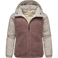 Outdoorjacke RAGWEAR "Leeloo", Damen, Gr. XXL (44), lila (mauve), Obermaterial: 100% Polyester, Obermaterial Ärmel: 100% Polyester, Innenfutter: 100% Polyester, Wattierung: 100% Polyester, sportlich, lässig geschnitten hüftbedeckend, Langarm Ärmel ohne Ärmelschlitz elastischer Bund mit Gummizug, Jacken, Damen Übergangsjacke aus Teddyfleece mit gesteppten Ärmeln