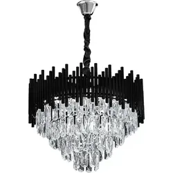 Toolight Hängelampe G057-cp 50cm Gold - Exklusive Kristallleuchte - Elegante Hängelampe mit 7 E14-Fassungen, die Licht wunderschön reflektiert. Perfekt für stilvolle Räume und Gewerbe. Anpassbare Lichtfarbe für individuelle Akzente.
