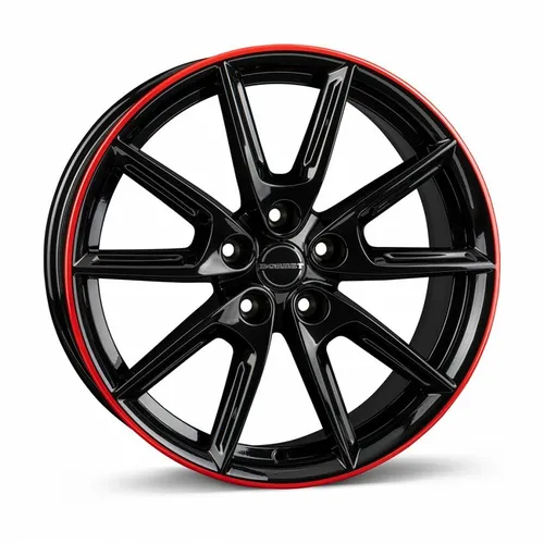 Borbet LX18 Alufelge 8x18" ET44 in Schwarz mit rotem Rand - Felgen, 8x18" ET44, Vielspeichen-Design in elegantem Schwarz mit rotem Rand für einen sportlichen Look und optimale Leistung.