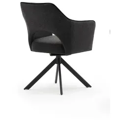 MCA Tonala Polsterstuhl drehbar - Schwarz Matt, Armlehnen für zusätzlichen Komfort - Stühle mit modernem Design und 180-Grad-Drehfunktion für flexibles Sitzen. Hochwertiger Webstoffbezug und robuste Metallkonstruktion bieten Stil und Langlebigkeit.