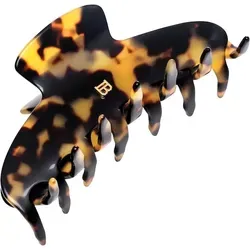 Balmain Hair Couture Tortoise Shell Haarklammer - Luxuriöse Haarklammer aus Zelluloseacetat mit marmorierter Optik und 18 Karat vergoldetem Logo. Ideal für elegante Hochsteckfrisuren und als stilvolles Accessoire.