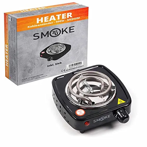 Turbo Power 500 Watt Kohleanzünder - Kochfeld für blitzschnelles Anzünden von Kohlen, bis zu 8 Kohlewürfel in nur 10 Minuten erhitzt, ideal für Grillpartys und Camping.