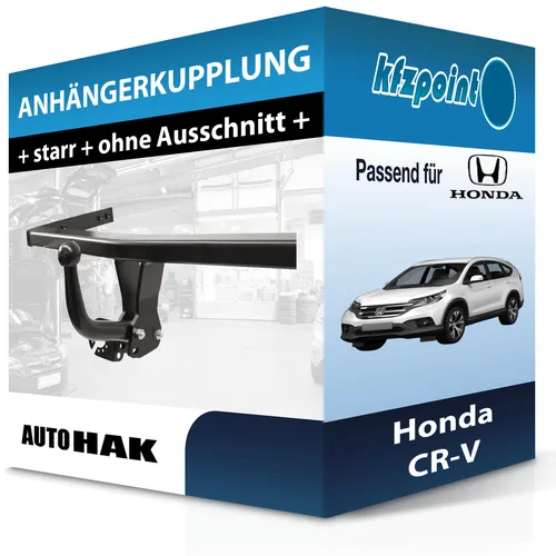 Auto Hak Starr Anhängerkupplung für Honda CR-V (2015-heute) - Anhängerkupplung für Honda CR-V, starr mit 2000 kg Anhängelast, keine Eintragung in Fahrzeugpapiere nötig – ideal für unkomplizierte Nutzung!