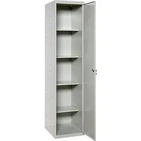 PROREGAL Putzmittelschrank AMEGO 180 x 40 x 40 cm - Robuster und abschließbarer Putzmittelschrank mit 4 Fachböden, ideal für die sichere Aufbewahrung von Reinigungsmitteln. Einfache Montage und kratzfeste Oberfläche sorgen für Langlebigkeit und Sicherheit.