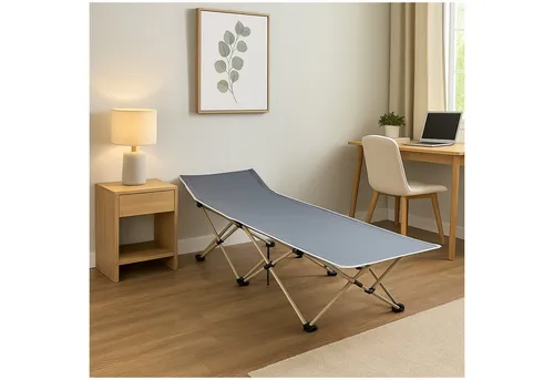 HTI-Living Gästebett Klappbare Liege Binia - Camping-Möbel mit robustem Metallgestell, ideal für Gäste und Reisen. Die Liege bietet bis zu 150 kg Belastbarkeit und lässt sich platzsparend zusammenklappen.