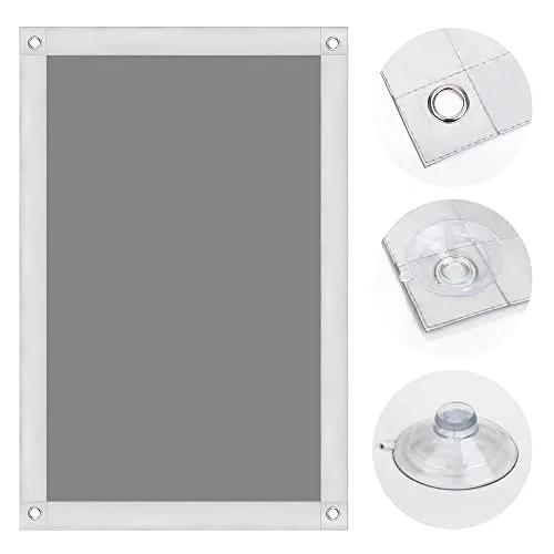 OBdeco Thermo Rollo 100% Verdunkelung Sonnenschutz Verdunkelungsrollo für Velux-Dachfenster Hitzeschutz ohne Bohren mit Saugnäpfen Grau 48x73cm für F04/204