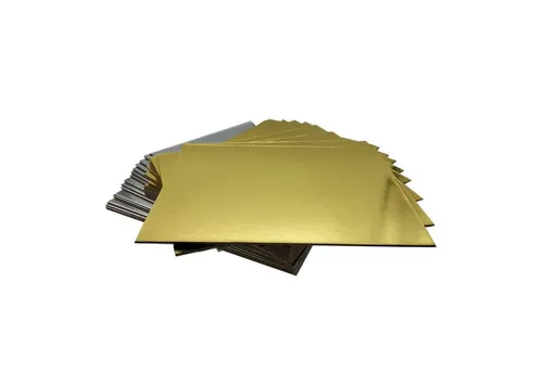 KITCHENDREAM Tortenplatte CakeBoard Set Kuchenplatte eckig gold UND silber in 3 mm starker Pappe, (15-tlg)