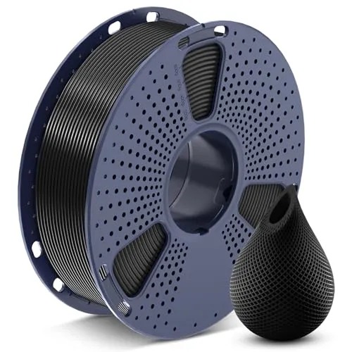 SUNLU PETG Filament 1,75 mm, weniger Stretching gute Schicht Haftung hohe Zähigkeit 3D-Drucker Filament 1,75 ± 0,02 mm, 1kg Spule (2,2 lbs), PETG Schwarz