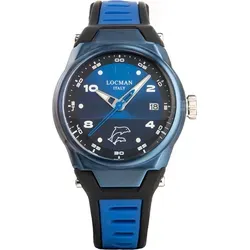 Locman Mare 558BLB/395 - Sportliche Titan-Armbanduhr - Robuste Armbanduhr mit 39 mm Gehäuse, wasserdicht bis 100 m. Ideal für aktive Nutzer, mit hochwertigem Quarzwerk und stylischem Silikonarmband.