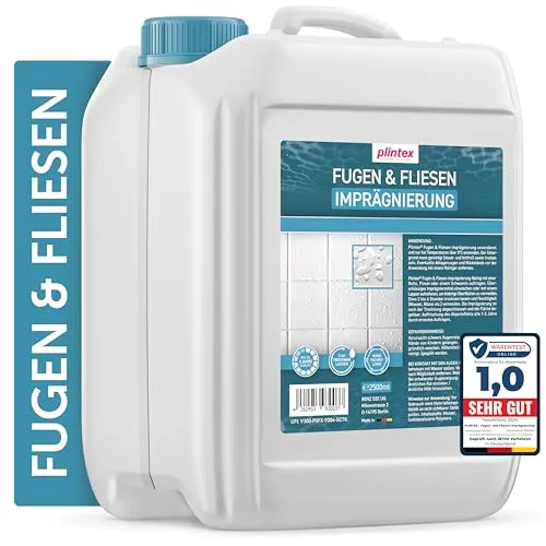 PLINTEX® Dusche & Bad-Dicht 2,5L - Fugen- und Fliesenimprägnierung - Effektive Imprägnierung für Fliesen und Fugen in Dusche und Bad. Schützt vor Schmutz und erleichtert die Reinigung durch den innovativen Lotuseffekt.