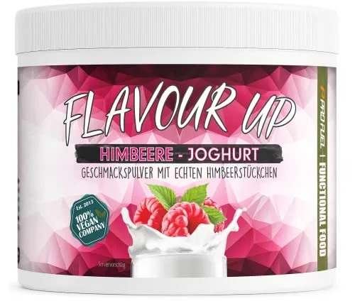 Geschmackspulver HIMBEERE JOGHURT 250g - Leckerer Geschmack und Süße - nur 10 kcal pro Portion - Vielseitig einsetzbar für Lebensmittel & Getränke - Flavour Powder - FLAVOUR UP