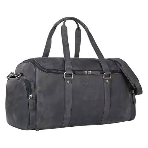 STILORD 'Myles' Vintage Reisetasche Herren - Hochwertiger Leder Weekender - Reisetaschen für stilbewusste Abenteurer! Der STILORD 'Myles' bietet viel Platz und praktische Fächer. Ideal als Sport- oder Freizeittasche, aus echtem Rindsleder, inkl. verstellbarem Schultergurt.