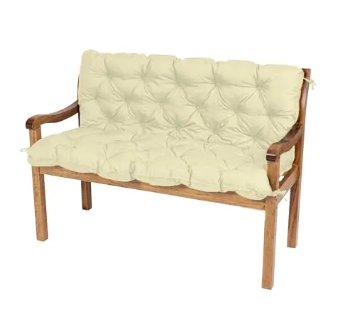 TexDeko® Garden Gartenbankauflage mit Rückenlehne 160x50 cm - Wasserabweisende und UV-beständige Bankauflage mit ergonomischer Rückenlehne für optimalen Sitzkomfort im Garten oder auf der Terrasse.